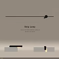 Modern White Reception Desks With Black Accents Strip Lamp And Minimalist Design