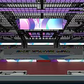 Gorgeous Themed Stage Design With Red Carpet For WDSF Asian Dancesport Festival In Spacious Stadium