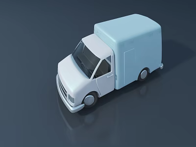 White Small Electric Toy Mini Van Model Play Vehicle for Kids 3d model