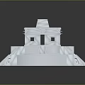White Pyramid Structure With Multi tiered Steps And Top Platform