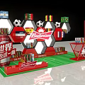 Budweiser Commercial Promotional Display Equipment With Football Models Hexagonal Shelves And Beer Cans