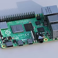 Raspberry Pi Development Board With Green Circuit Board Chips Ports And Pins 3d model