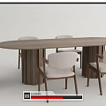 Nordic Dining Table and Chair Combination Dining Table and Chair 3d model
