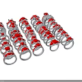 Trendy Assorted Silver Rings With Red Accents Fashion Jewelry Collection