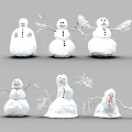 Cute Snowman Decorations With Branch Arms Carrot Noses And Smiling Faces