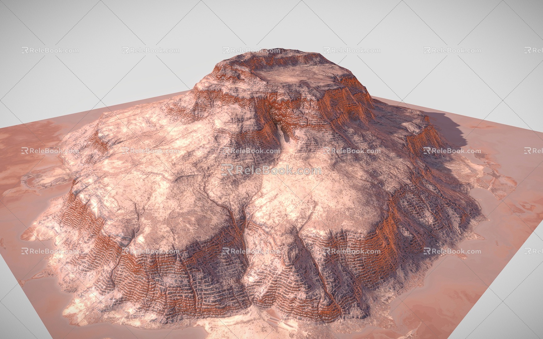 desert mountain gobi mountains desert terrain 3d model