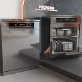 POLIFORM Stainless Steel Dishwashers With Open Door Showing Interior Racks And Dishes Modern
