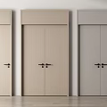Light Tone Modern Double Doors With Wooden Texture And Minimalist Design