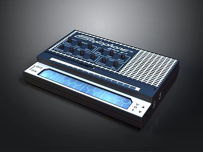 Modern Electronic Audio Mixer Control Panel With Knobs Buttons And Digital 3d model