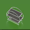 White Metal Three Tier Display Shelf On Green Surface For Small Items