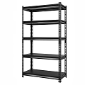 Black Metal Storage Shelf With Multiple Tiers And Sturdy Structure Design 3d model