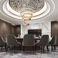 Modern private rooms, luxurious and elegant 3d model