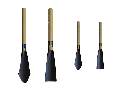 Set of Four Hardware Tools with Wooden Handles and Metal Heads for Carpentry Work 3d model