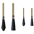 Set of Four Hardware Tools with Wooden Handles and Metal Heads for Carpentry Work