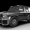 Black Rugged Off Road SUV With Modified Exterior Large Alloy Wheels And Roof Light Bar