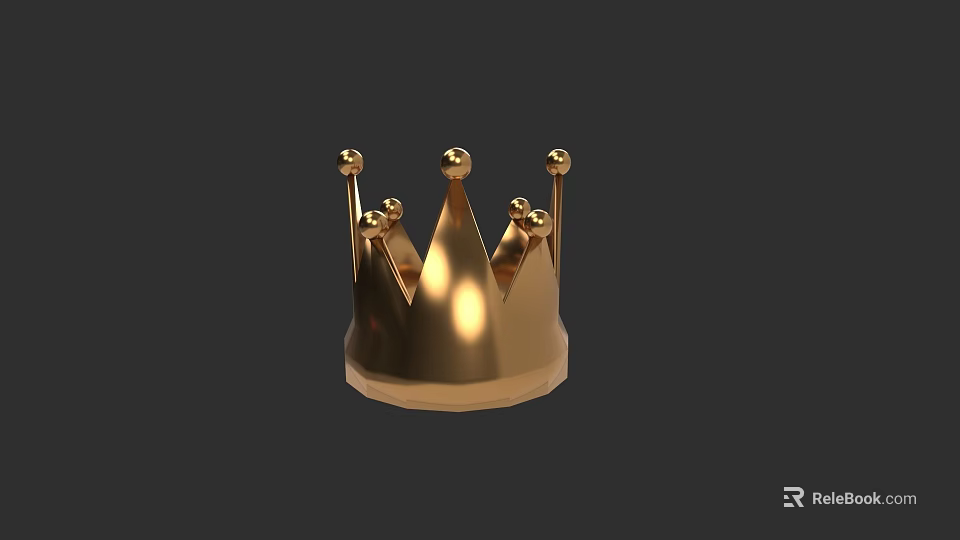 Golden Crown Jewelry With Pointed Peaks And Decorative Beads For Luxury Accessories 3d model 