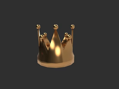 Golden Crown Jewelry With Pointed Peaks And Decorative Beads For Luxury Accessories 3d model
