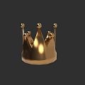 Golden Crown Jewelry With Pointed Peaks And Decorative Beads For Luxury Accessories