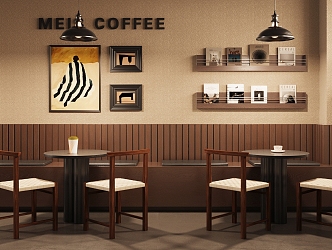 Qui Ji Milk Tea Shop Milk Tea Shop Dining Area Coffee Shop Dining Area Card Seat Table and Chair Milk Tea Shop Card Seat Area Industrial Style Tea Restaurant 3d model