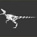 Mechanical Raptor Dinosaur 3D Model With Sharp Features And Gray White Design