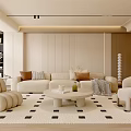 Modern Living Room Sofa Coffee Table Combination Single Person Sofa Multi Person Sofa Picture Floor Lamp Carpet 3d model