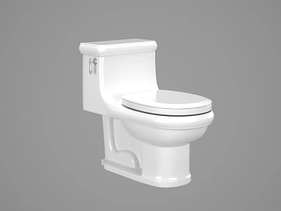 White Ceramic Standard Toilet Design With Comfortable Seat And Durable Features 3d model