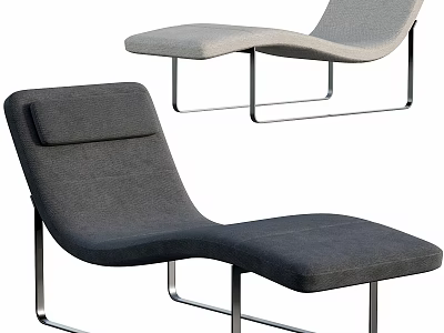Modern Gray Fabric Sofa Bench With Sleek Metal Frame And Stylish Design 3d model