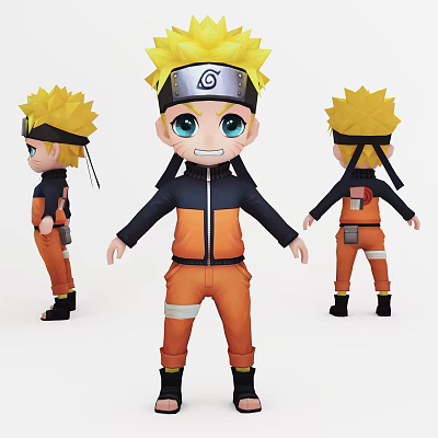 Modern anime characters Naruto 3d model