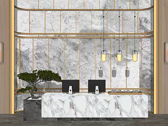 New Chinese Reception Desk 3d model