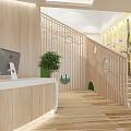 Kindergarten School Reception Area With Wooden Decor And Branding