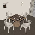 Cream wind mahjong table 3d model