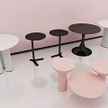 Modern Round Table Internet Red Table Small Round Table 3d model