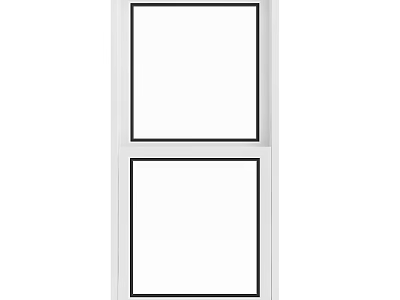 Modern Casement Window With White Frame And Double Glazed Glass Panels 3d model