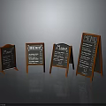 Various Designed Red Framed Menu Boards With Black Chalkboard Panels For Cafes