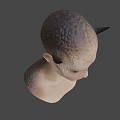 Mythical Fantasy Game And Movie Character With Horns Scaly Skin And Yellow Eyes