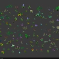 Assorted Colorful Flowers and Diverse Green Plants Collection on Gray Background
