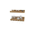 Wooden Wine Cabinet With Hanging Glasses And Glassware Storage Shelf Design