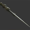 Decorative Ancient Sword With Intricate Hilt Design And Engraved Blade 3d model