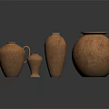 Collection Of Terracotta Vases With Various Sizes Shapes And Textured Surfaces