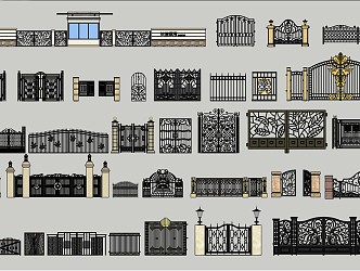 European gate wrought iron gate 3d model