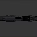 Modern Tactical Pistol Featuring Silencer Attachment Top Mounted Sight And Black Grip