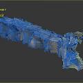 Abstract Terrain Architectural Model With Mixed Color Textures And Structural Details 3d model