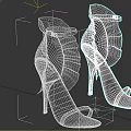 Elegant Floral Print High Heel Shoes With Black Red Design And Ankle Strap Detail