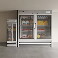 Commercial Stainless Steel Double Glass Door Refrigerators Storage For Milk Fruits Vegetables Meat