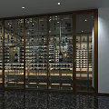 Elegant Modern Wine Cellar Design Featuring Glass Racks Wine Bottles And Marble Floor