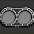 Durable Pet Double Food Bowl With Paw Print And Blue Indicator Light