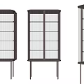 Modern Sideboard With Black Frame And Transparent Glass Shelves Design
