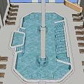 Outdoor Resort Landscape Design With Swimming Pools Seating Areas Pathways And Building Structures