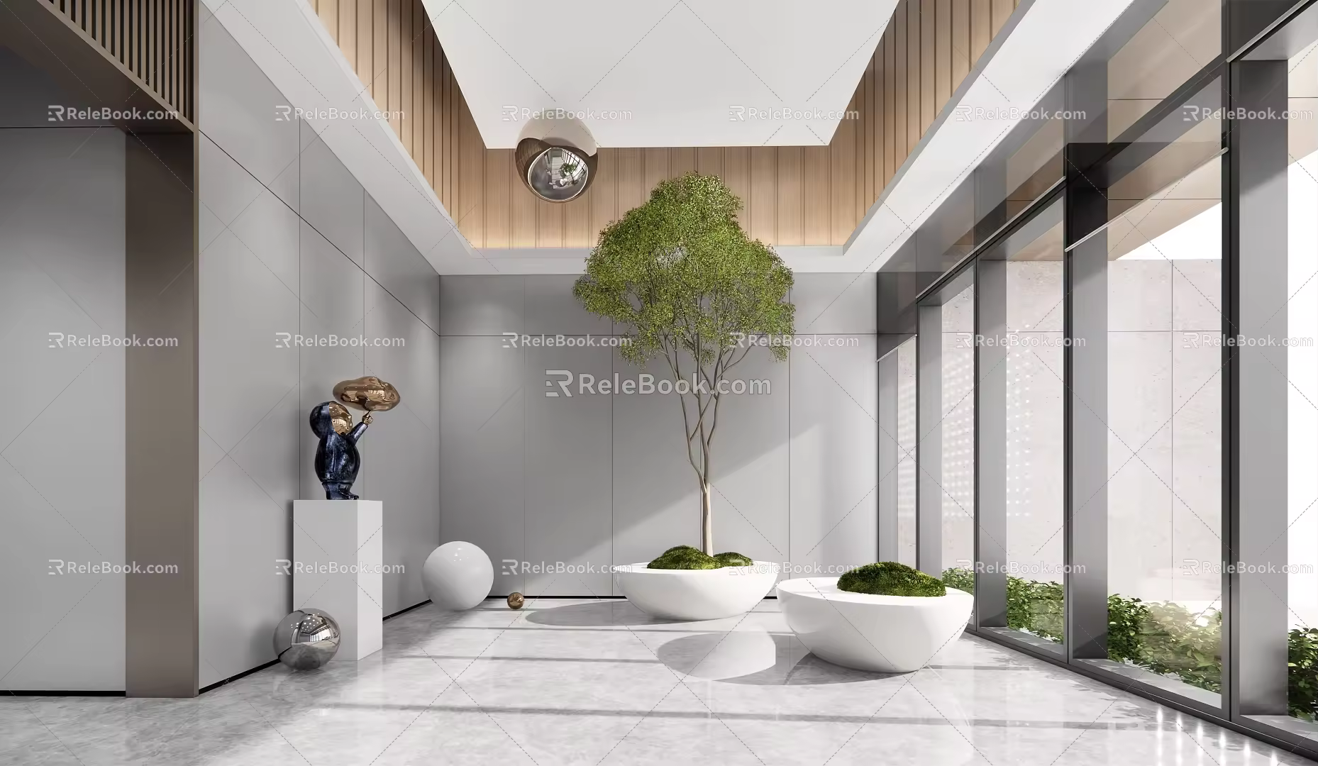 Modern aisle tree sculpture 3d model