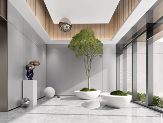Modern aisle tree sculpture 3d model